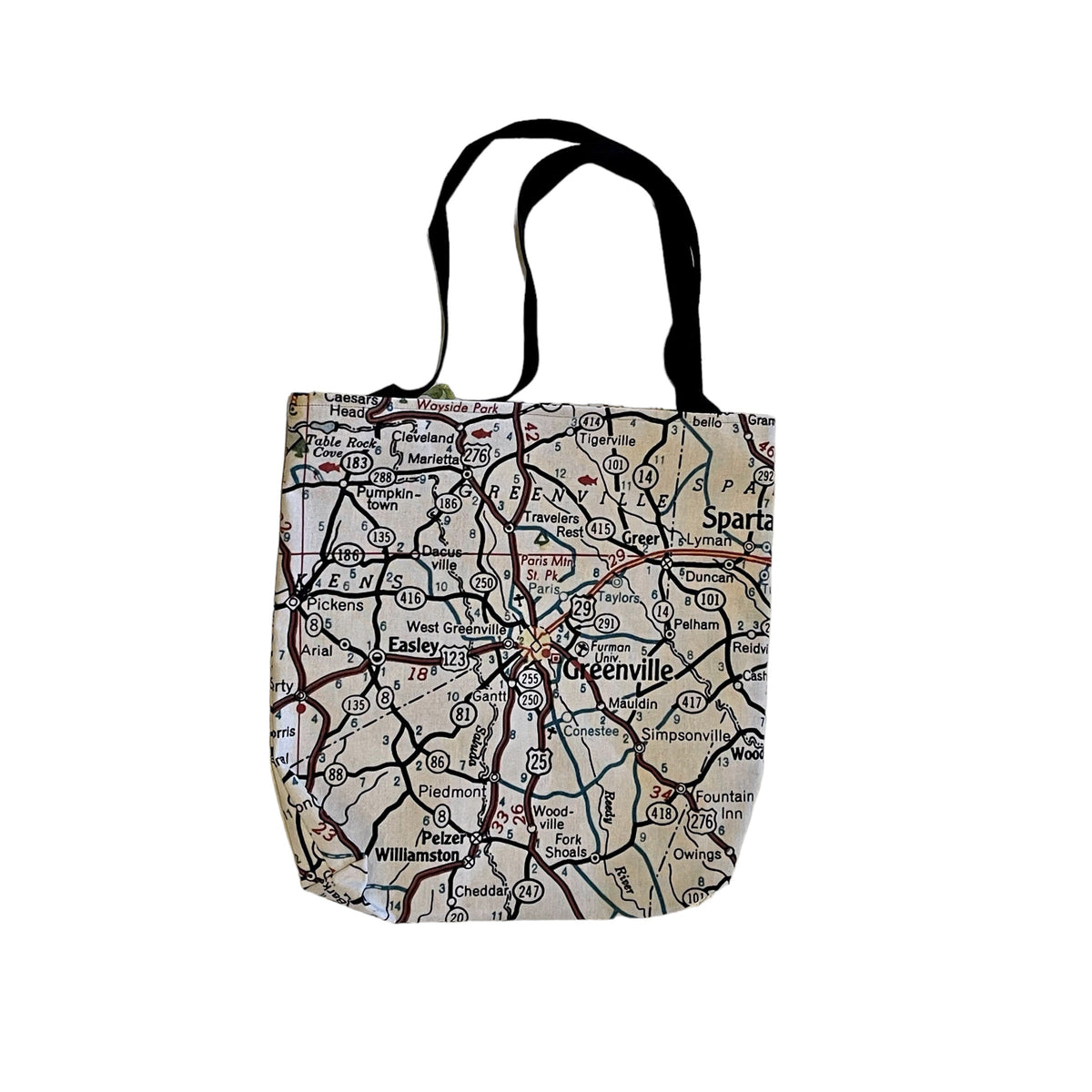 Greenville Map Tote Bag