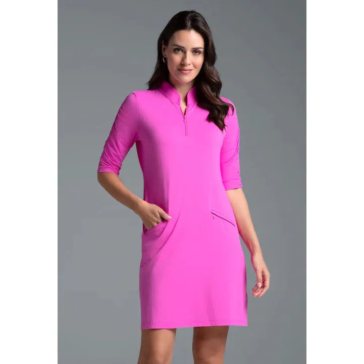 Ibkul Ruched Sleeve Mini Dress