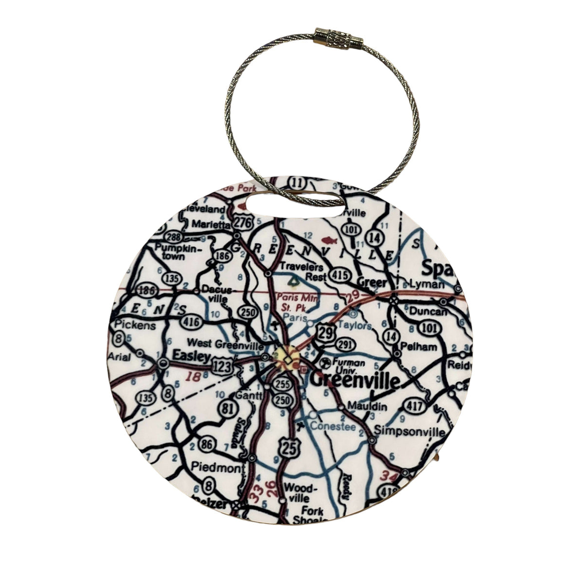 Greenville Map Luggage Tag