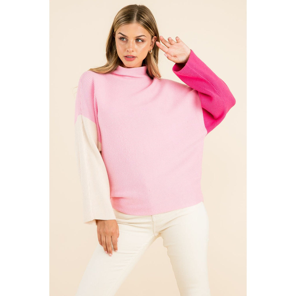 Colour block tunnel-neck sweatshirt, Twik
