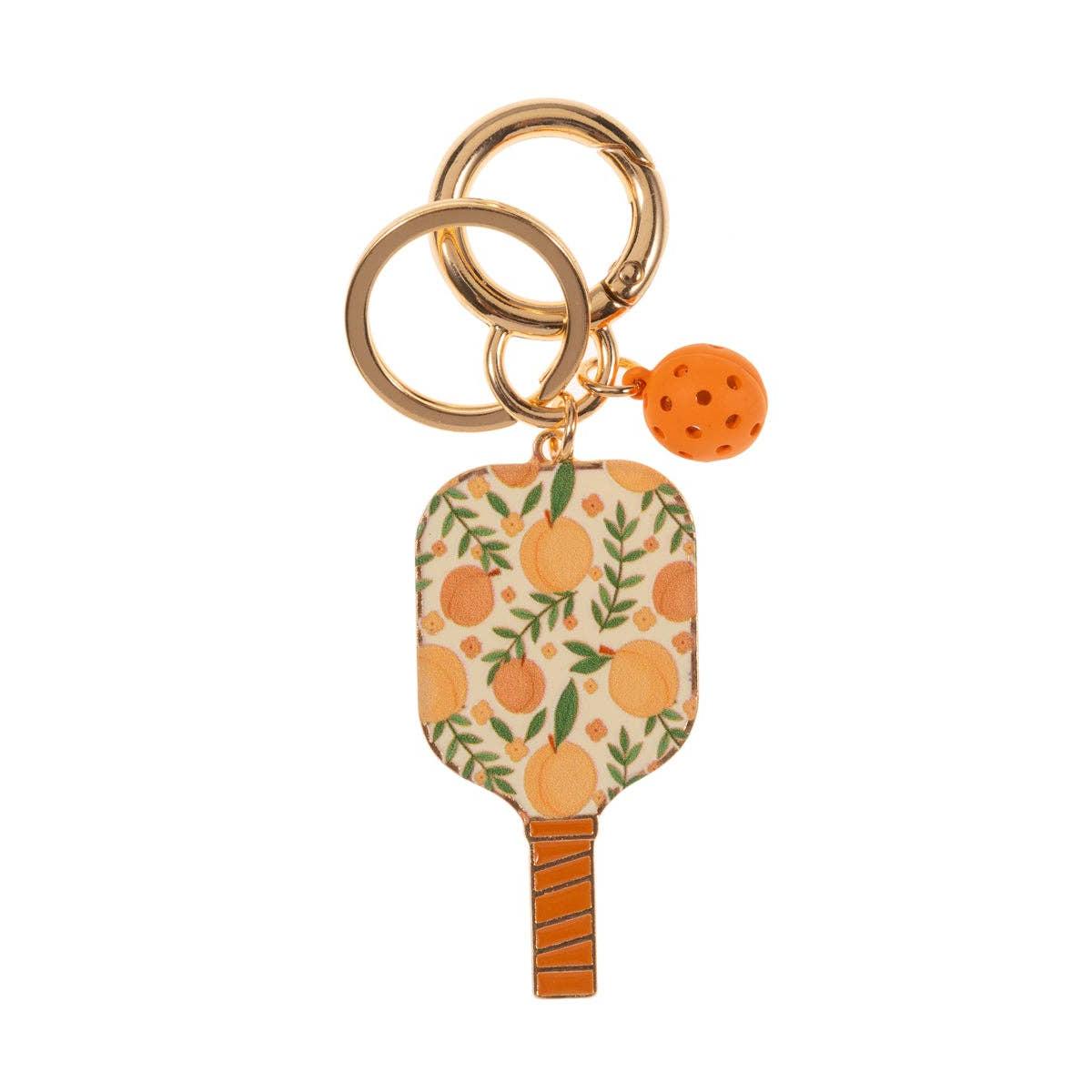 Pickleball Shaped Enamel Keychain