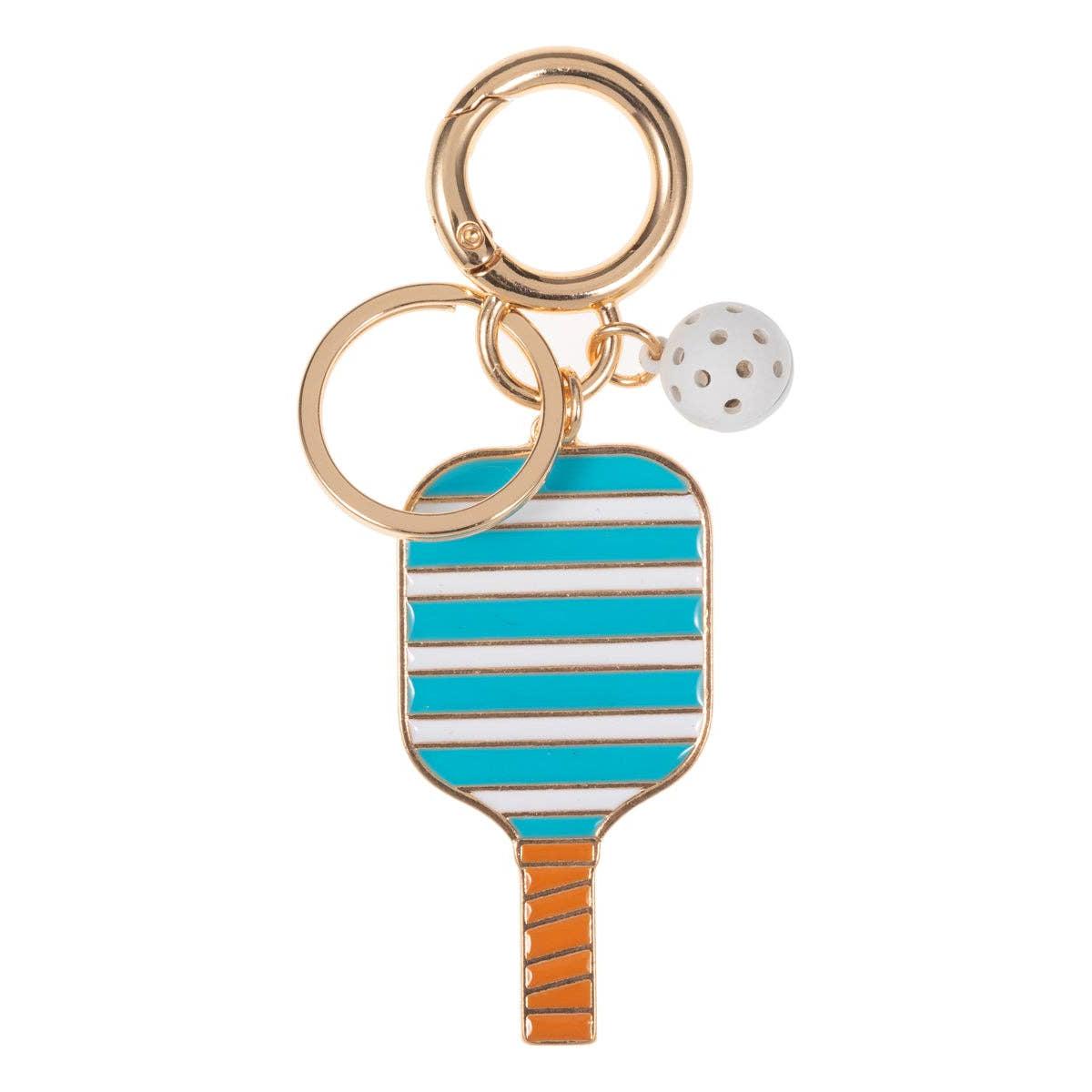 Pickleball Shaped Enamel Keychain