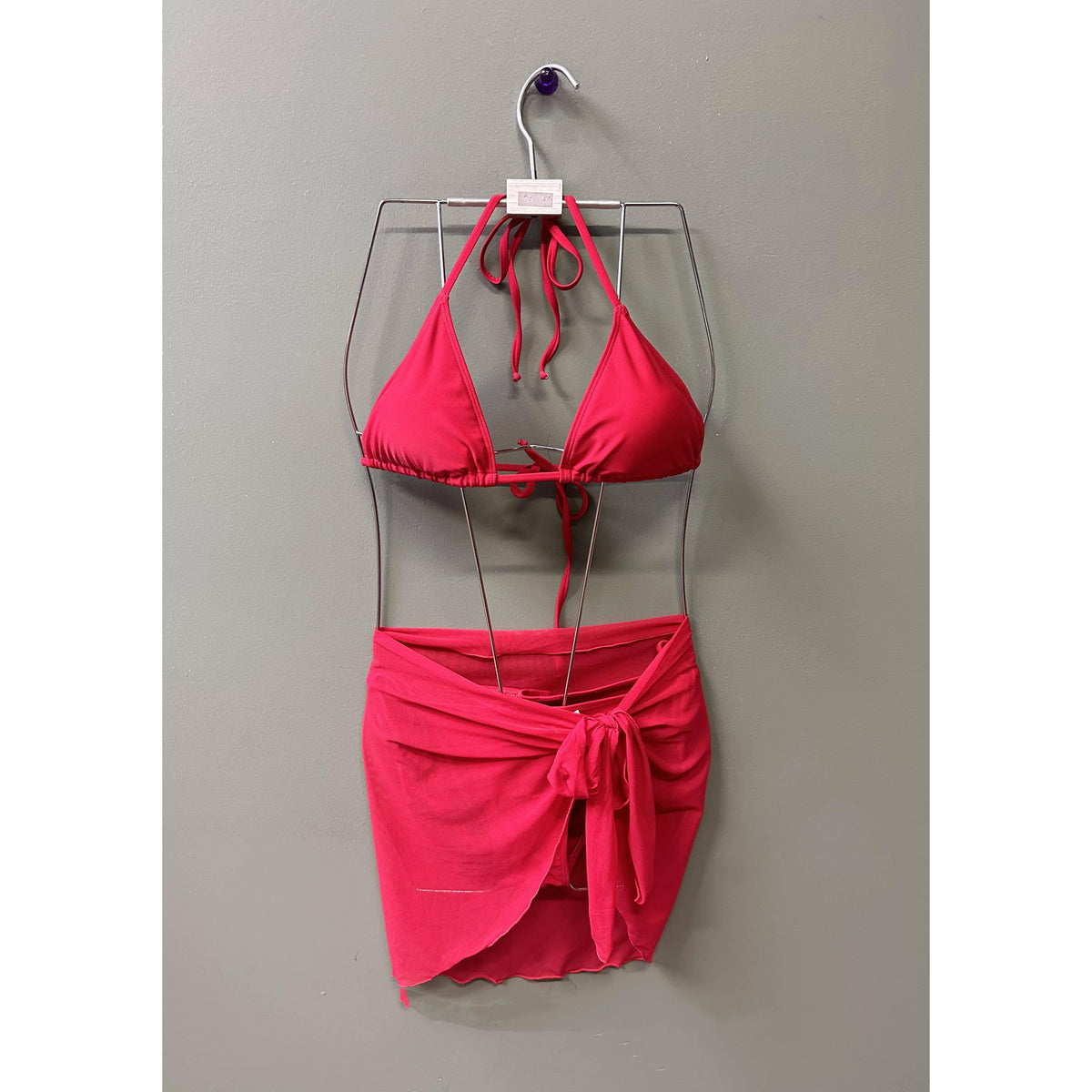 Solid Mesh Short Sarong Wrap
