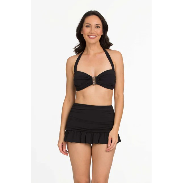 Solid Retro High Waist Skirted Bottom