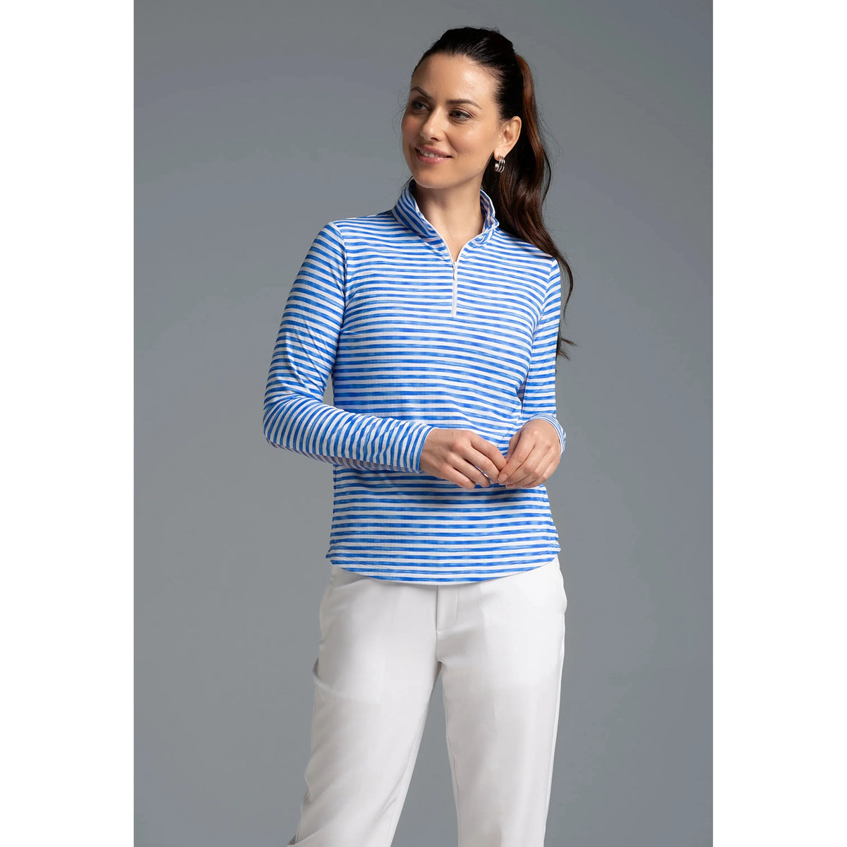 Print Landon Stripe II Long Sleeve Mock Neck