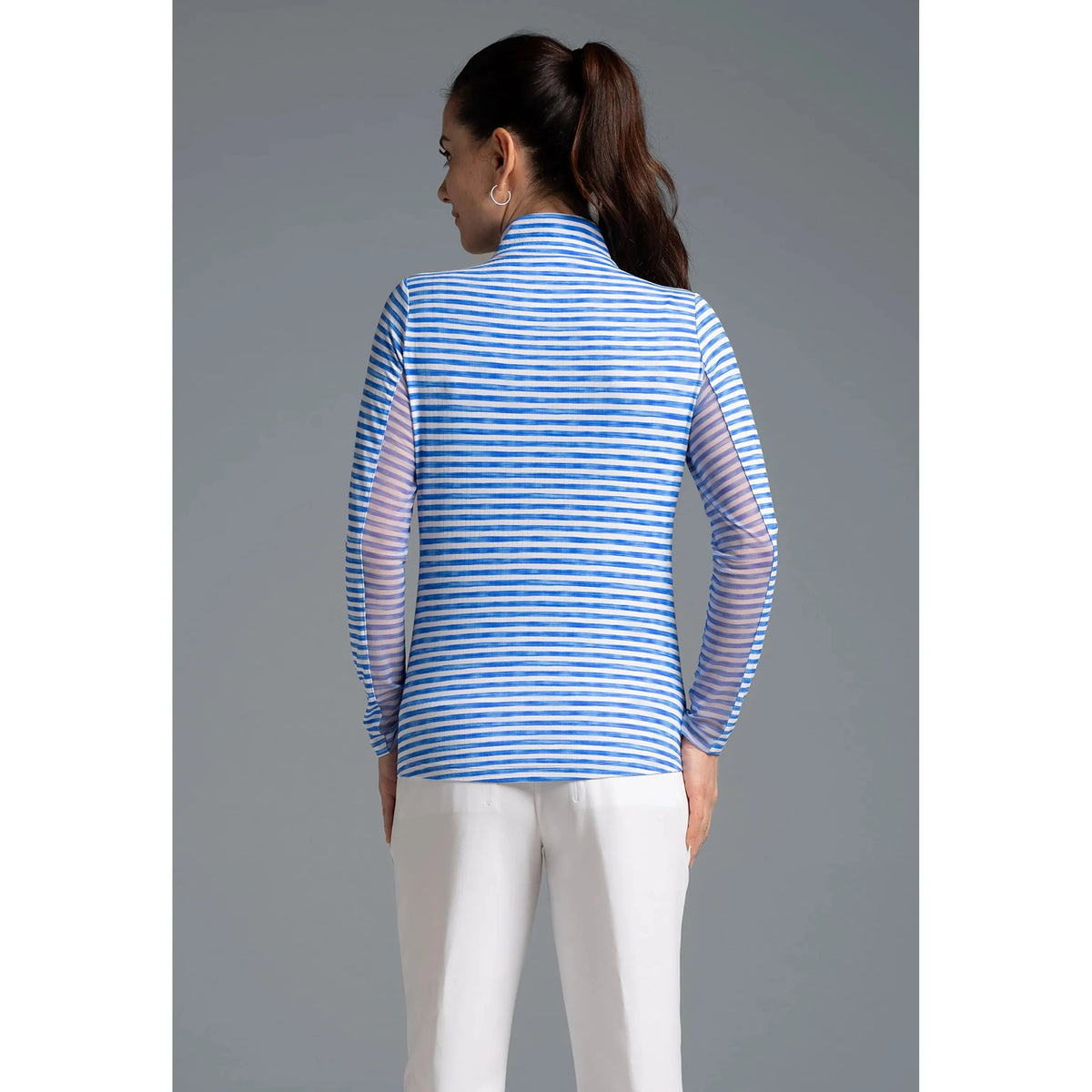 Print Landon Stripe II Long Sleeve Mock Neck