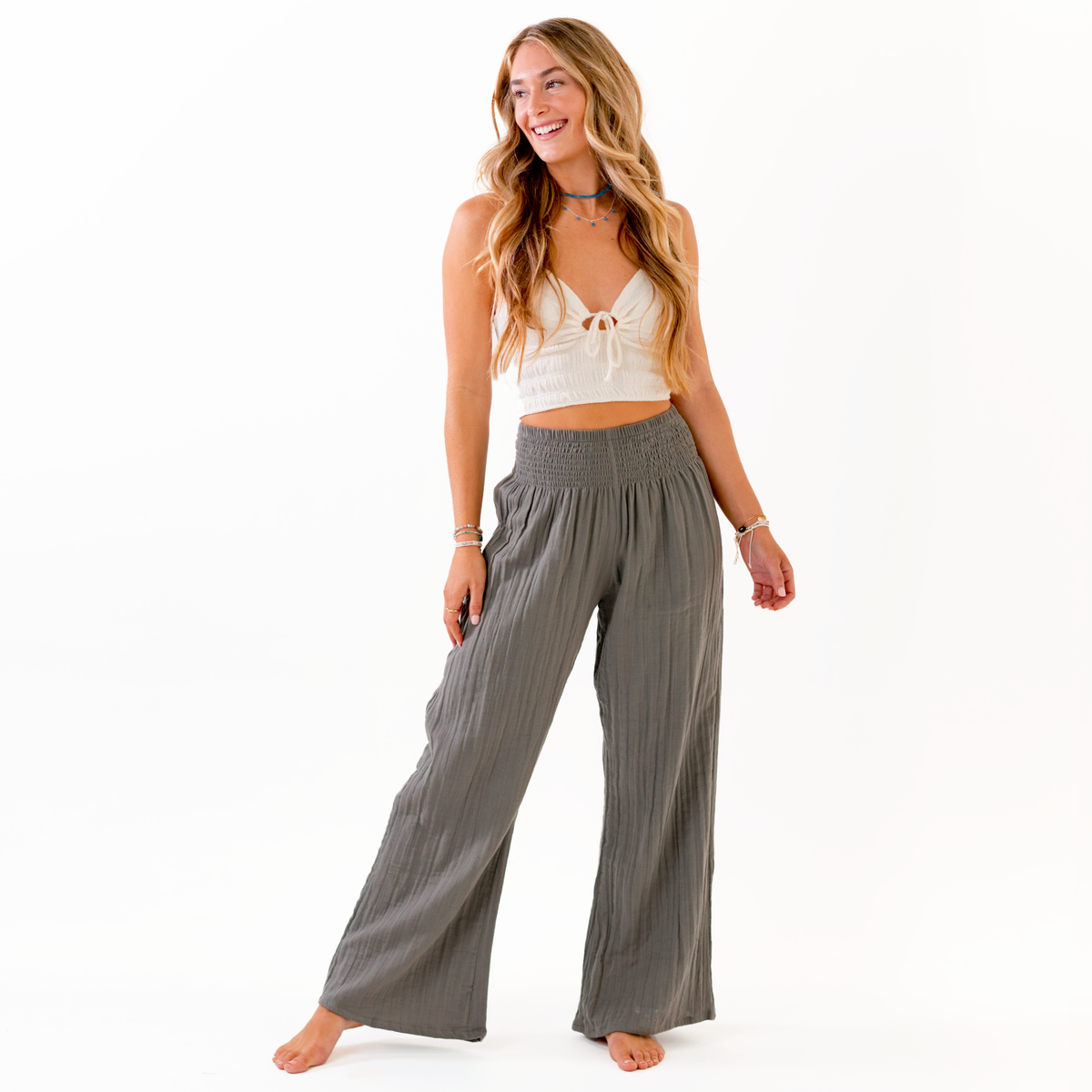 Wide Leg Cotton Pants