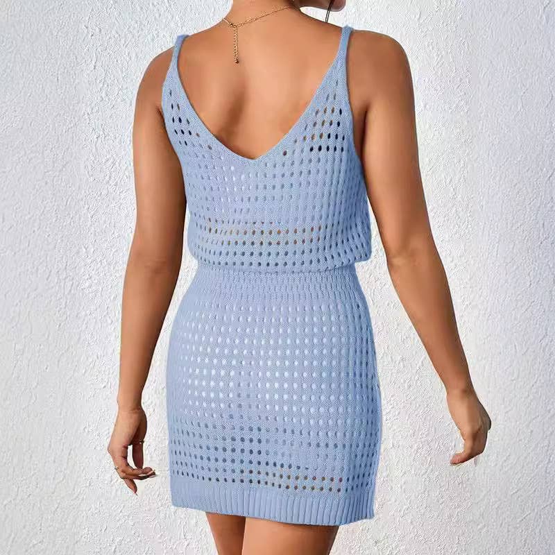 Sling Knit Beach Dress Apricot / L Sling Knit Beach Dress Apricot / L