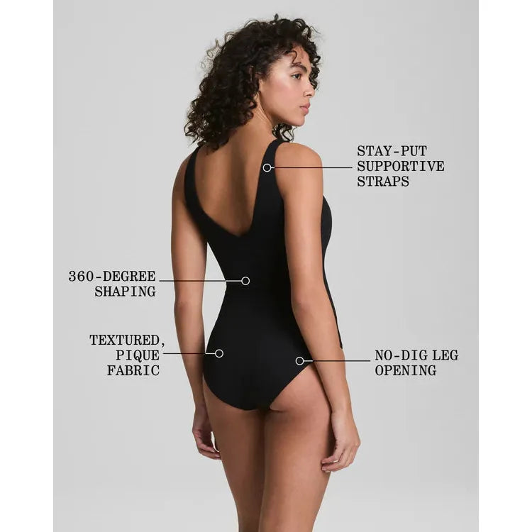 SPANXshape™ Swim Pique Plunge One-Piece