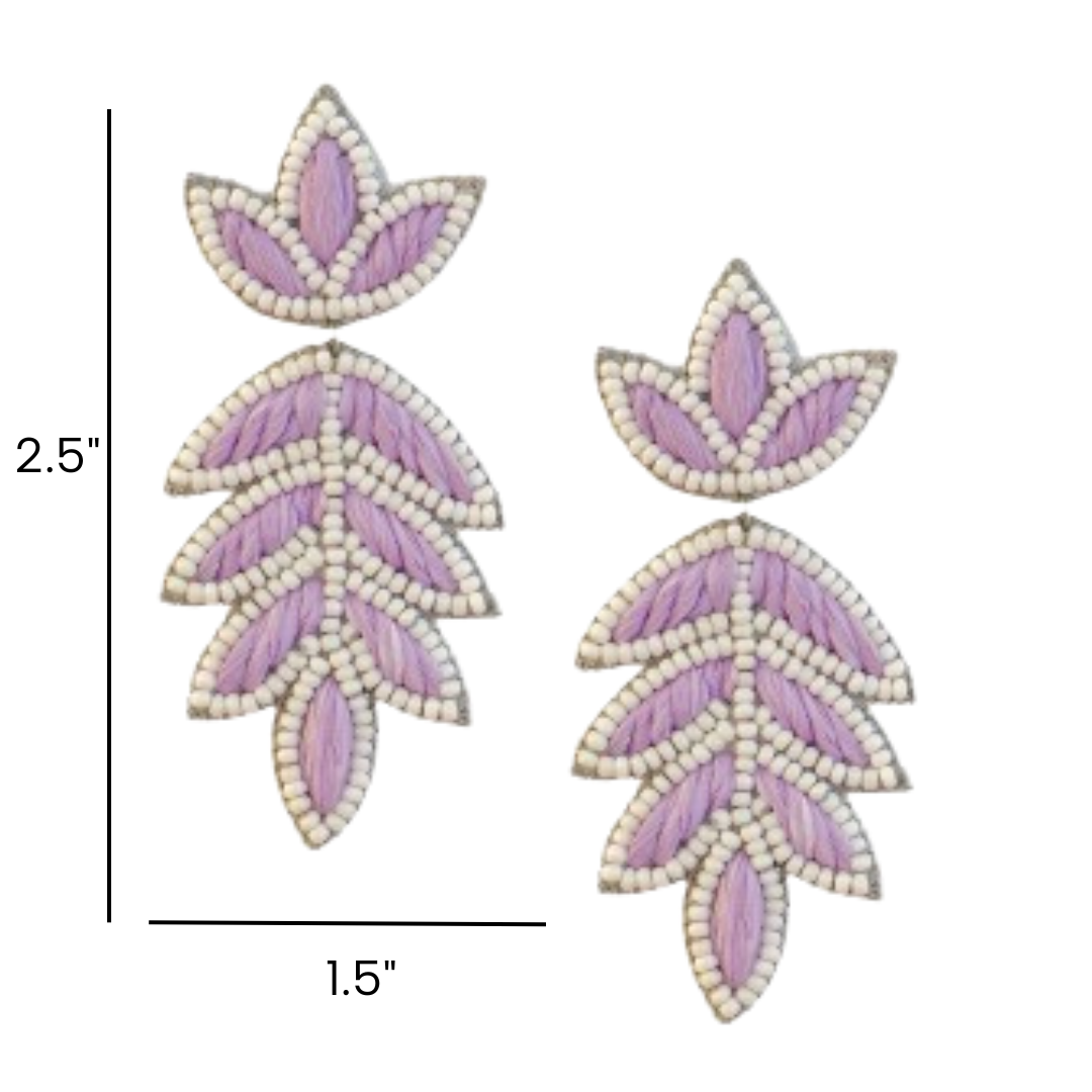 Lilly Lilac Raffia Earrings
