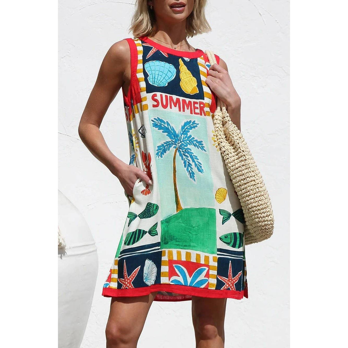 summer shift dress Navy Floral Metallic Embroidered Flutter Sleeve Features vibrant wavy pattern Wallis Women's Petite Summer Palm