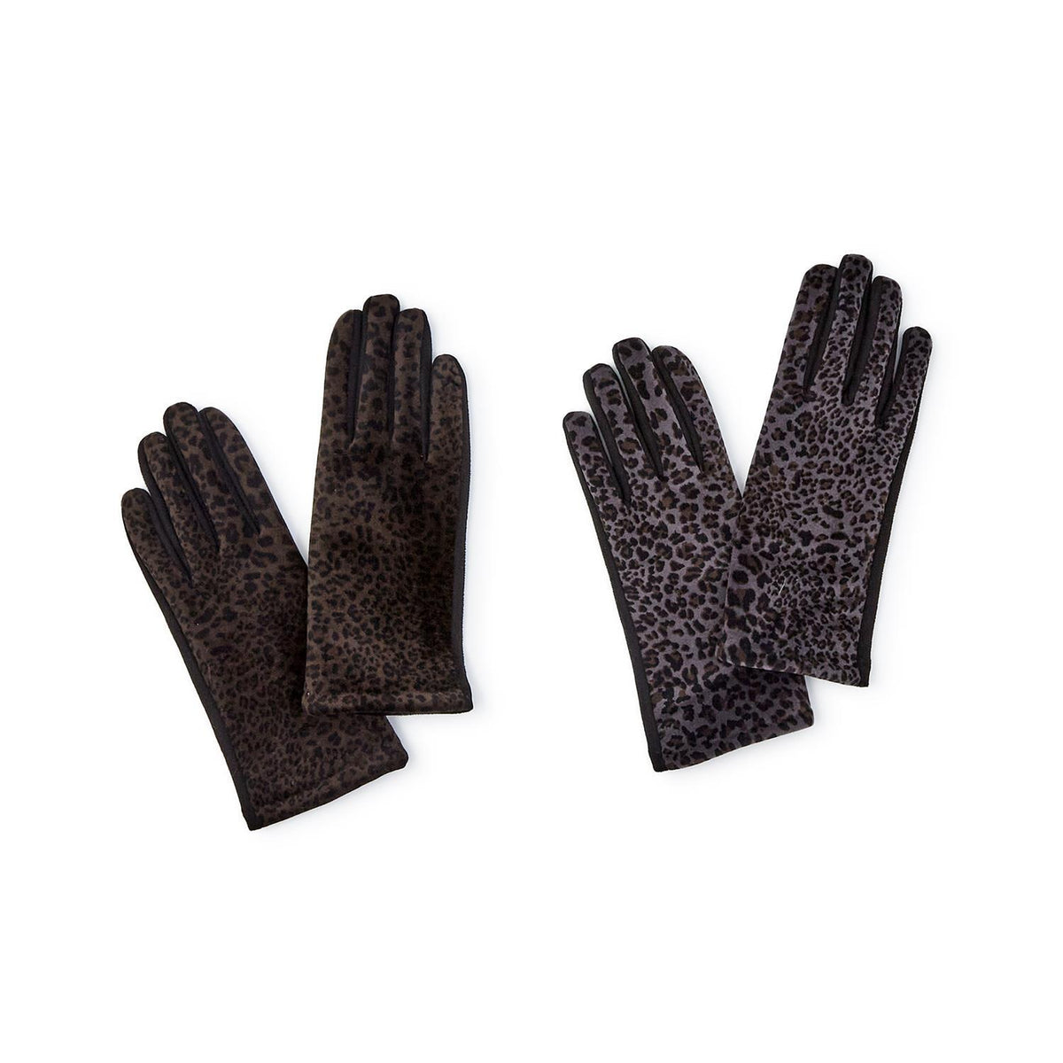 Leopard Print Micro Suede Glove and Touchscreen Fingertip