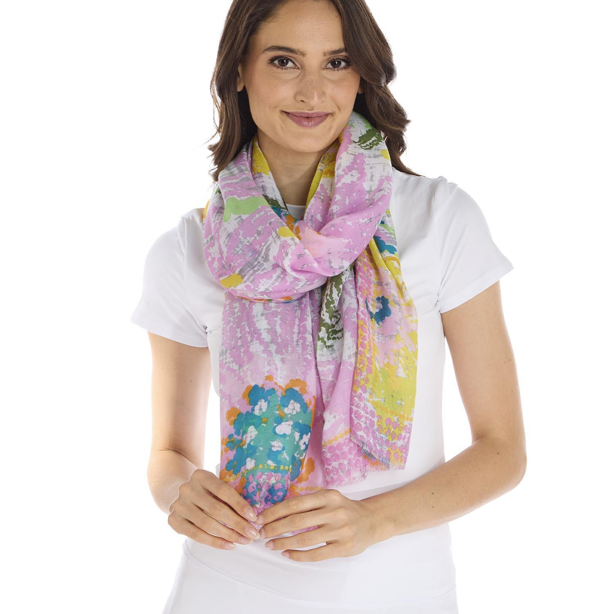 Full Bloom Abstract Flower Print Scarf