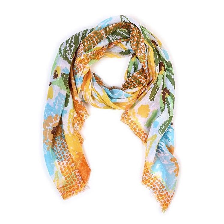 Full Bloom Abstract Flower Print Scarf