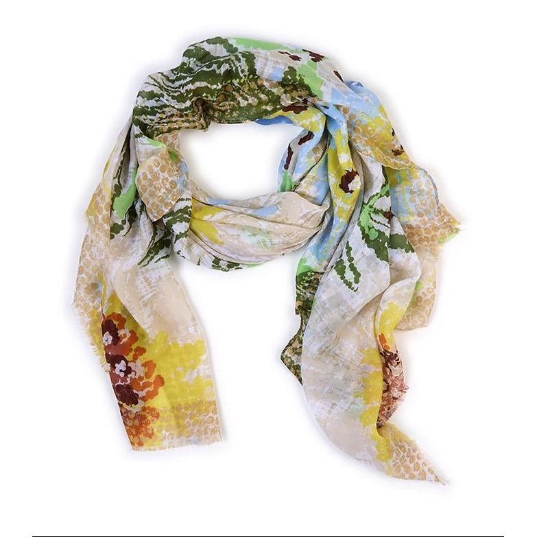 Full Bloom Abstract Flower Print Scarf