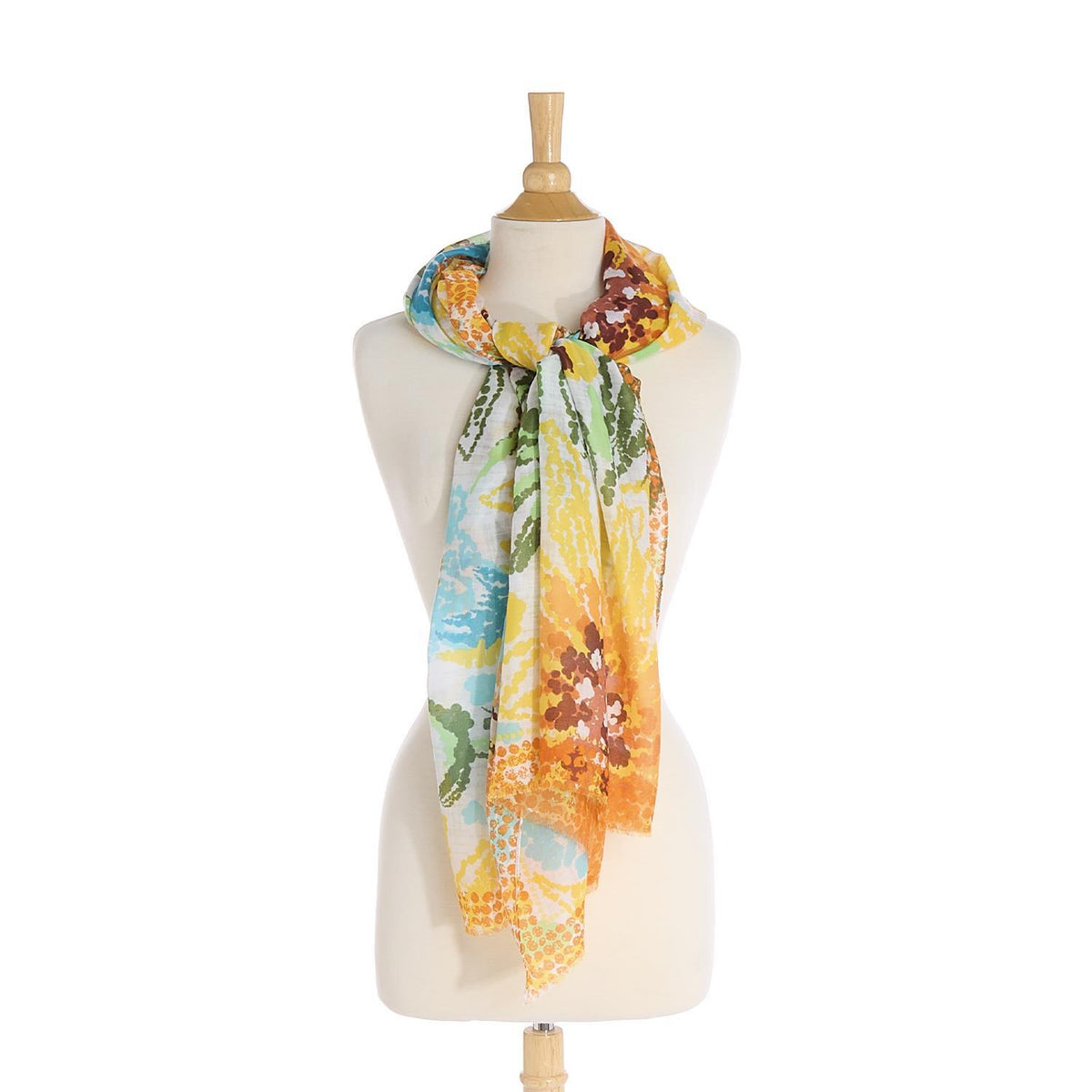 Full Bloom Abstract Flower Print Scarf