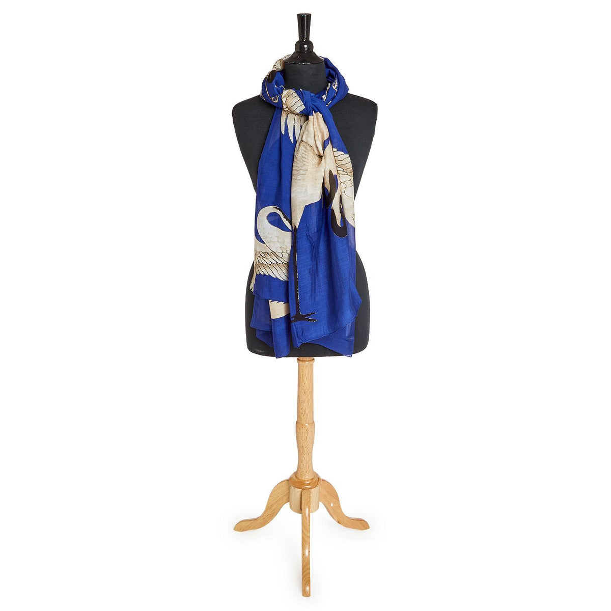 Cobalt Heron Cupro Scarf