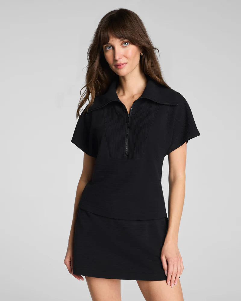 SPANX AirEssentials® French Rib Short Sleeve Half Zip