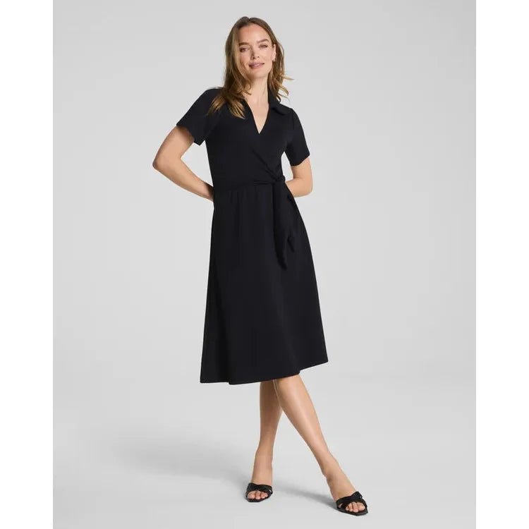 SPANX AirEssentials® Collared Tie-Waist Midi Dress