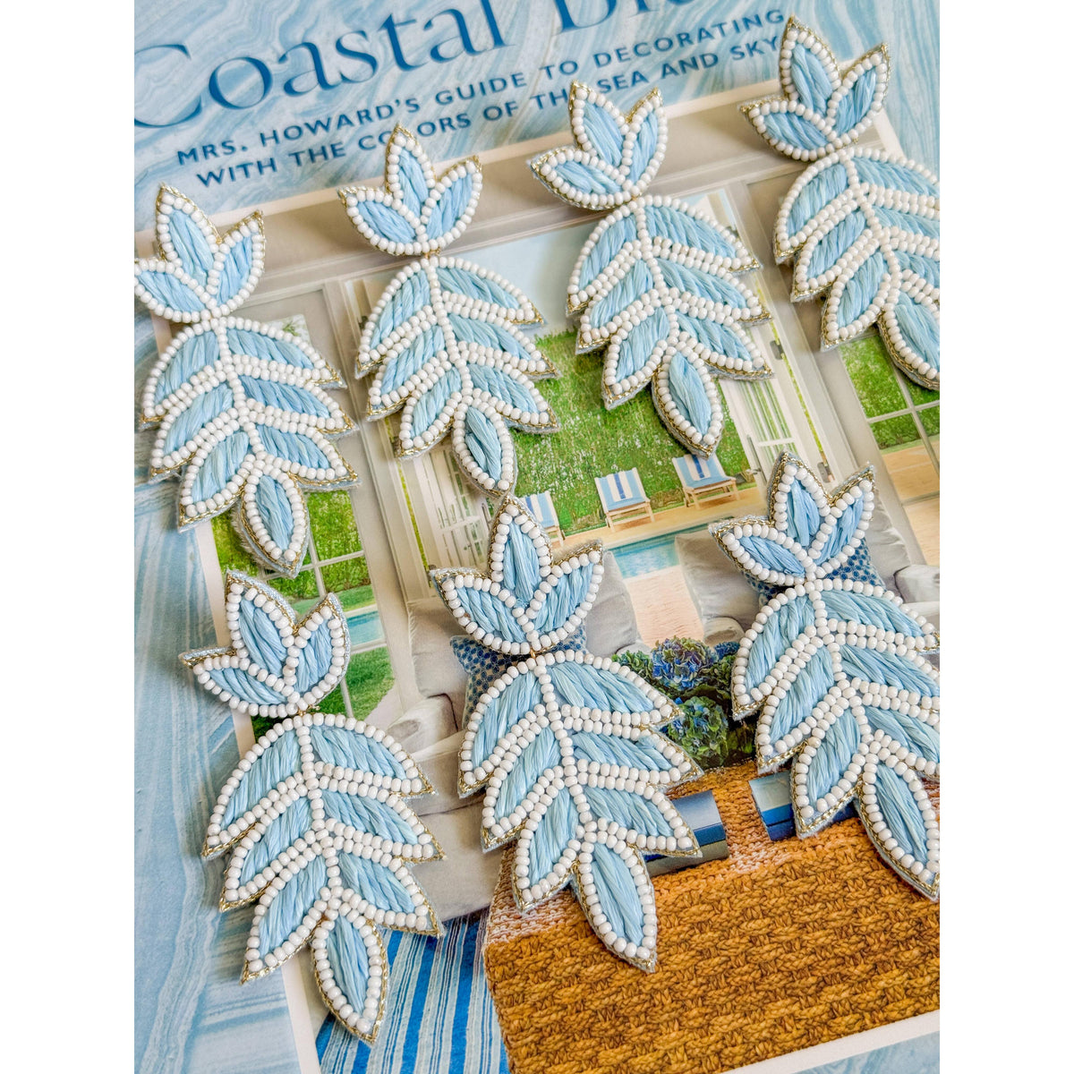 Lilly Carolina Blue Raffia Earrings