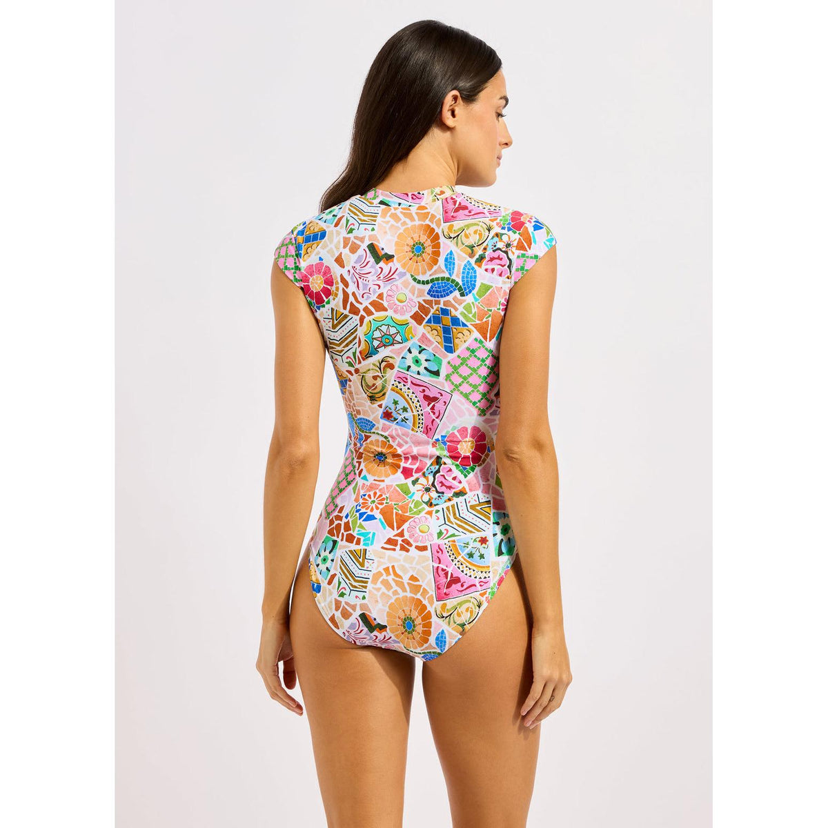 Beach Boheme Zip Front One Piece
