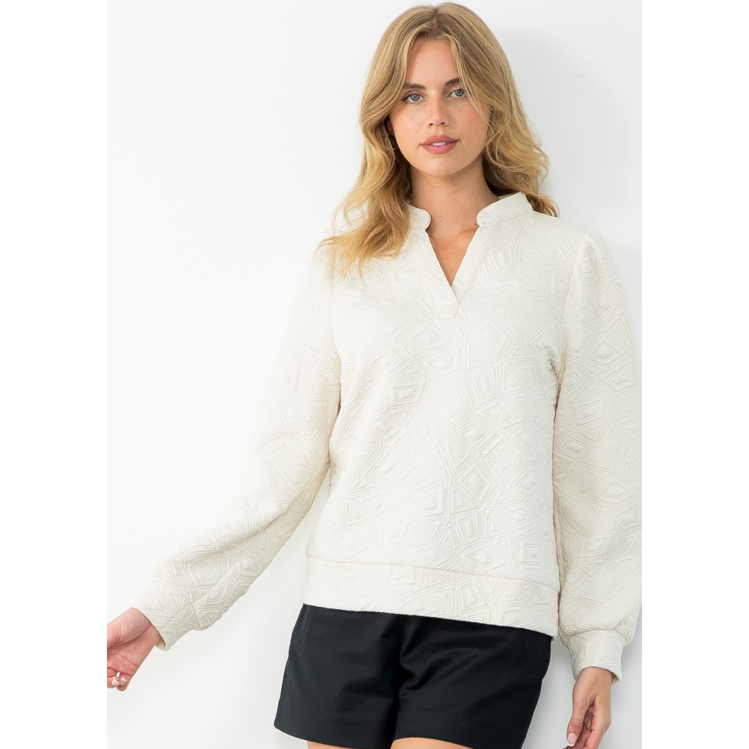 Long Sleeve Textured Sweater