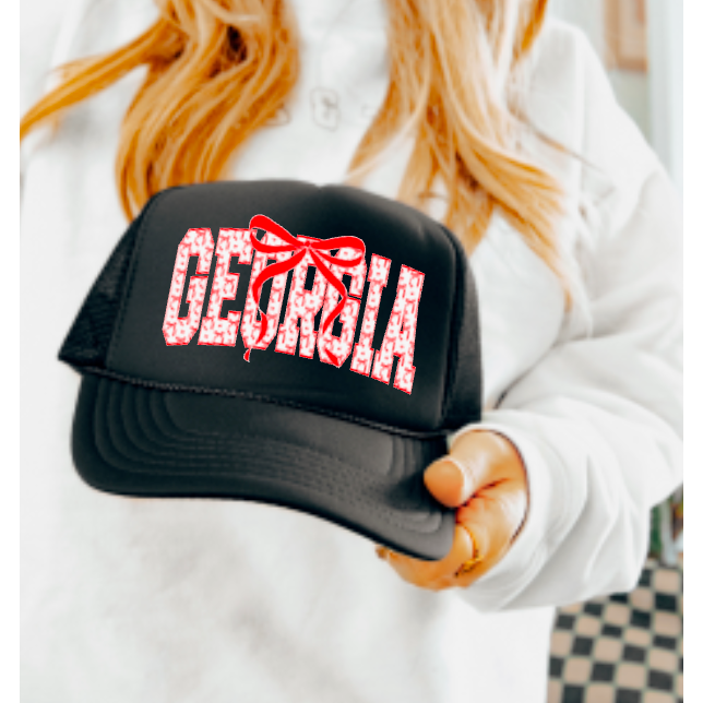 Preppy Georgia Coquette Bow Trucker Hat