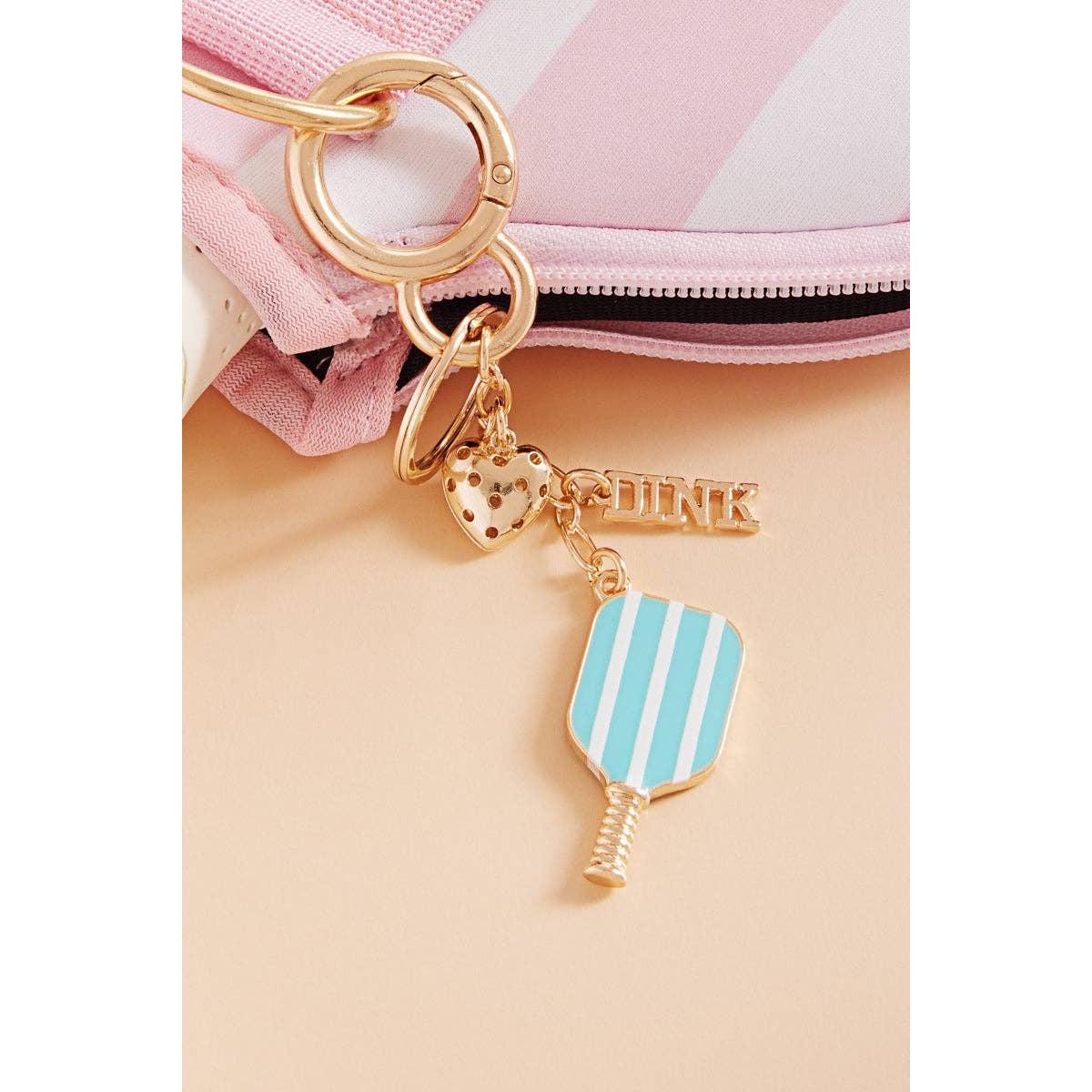 Sports Pickleball Enamel Bag Charm And Keychain