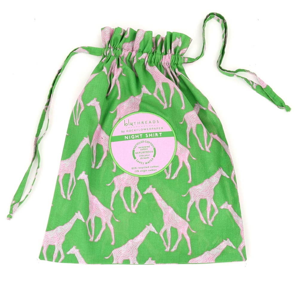 Giraffe Green and Pink Night Shirt