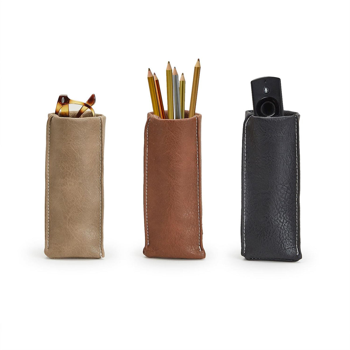 Standing Vegan Leather Weighted Eyeglass Holder