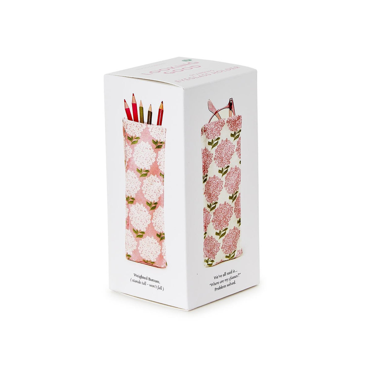 Pink Hydrangea Standing Weighted Eyeglass Holder