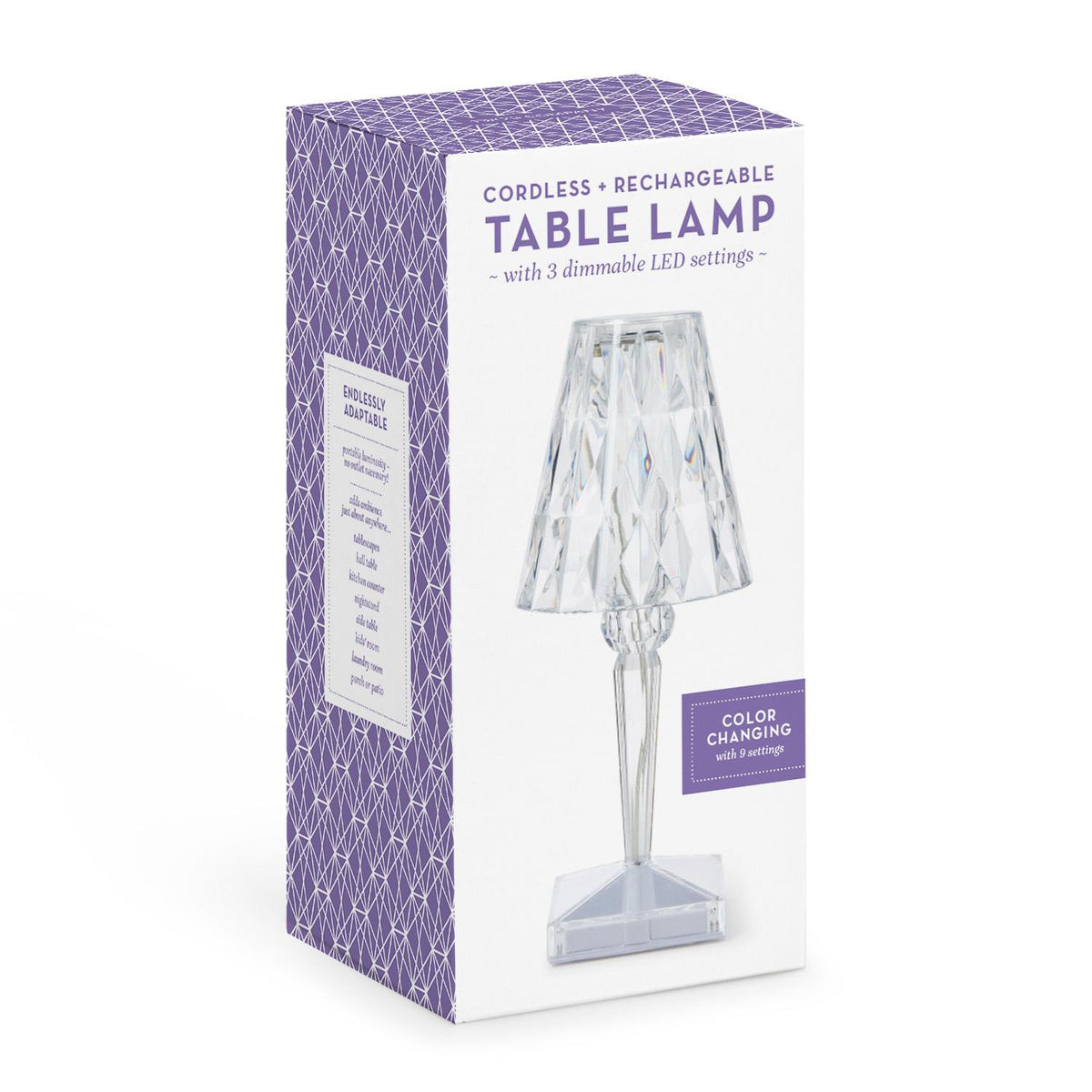 LED Cordless Color-Changing Crystal Table Lamp
