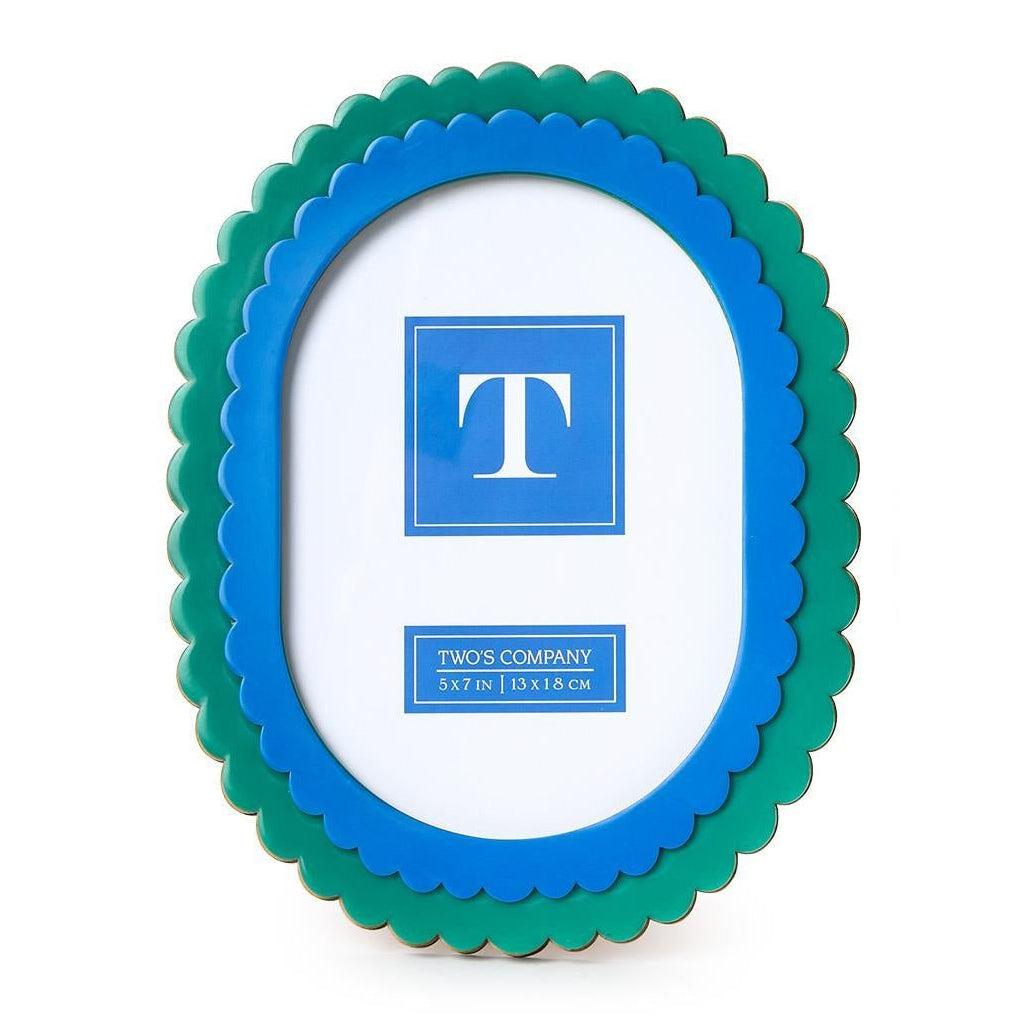 Blue Double Scalloped Edge Photo Frame
