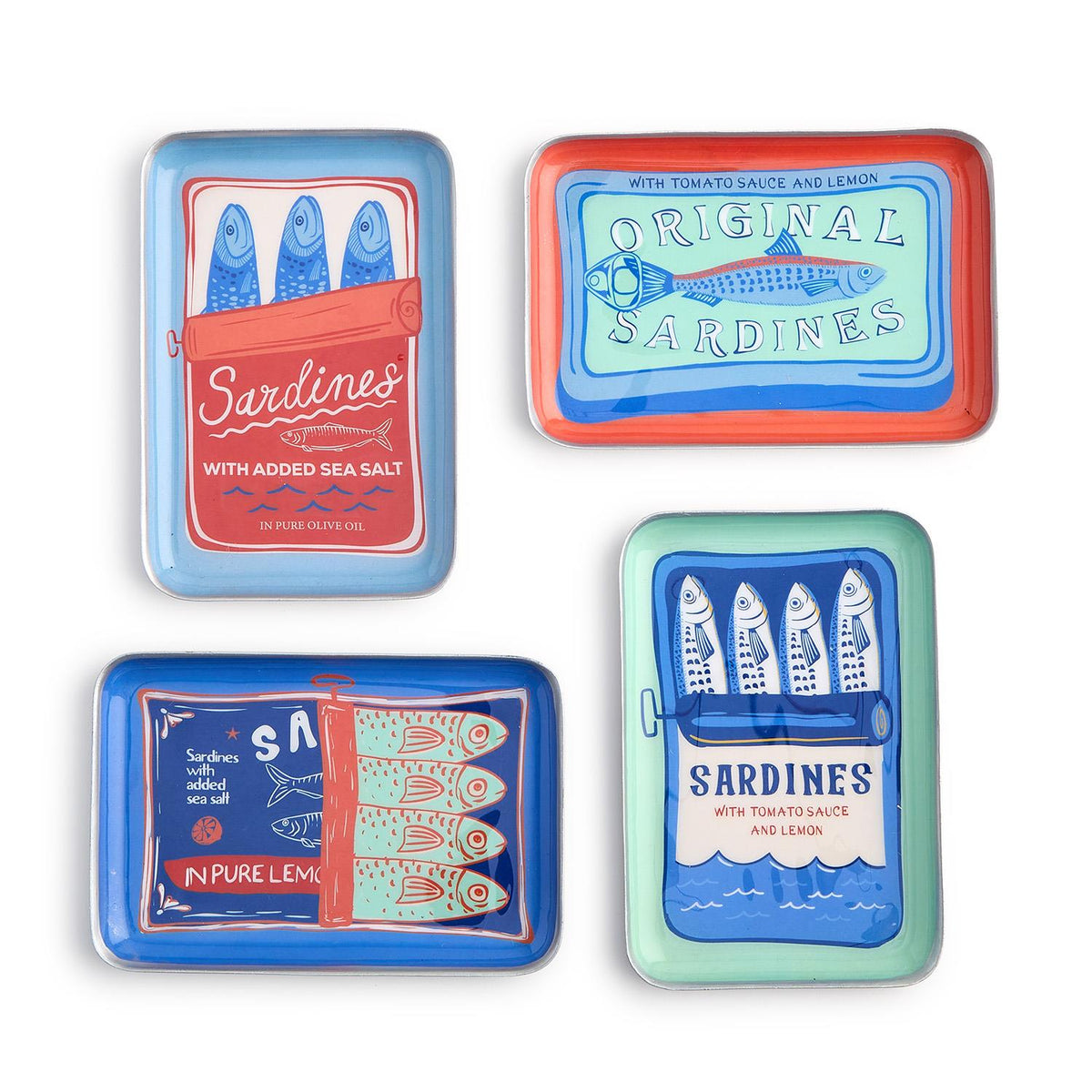 Sardines Set of 4 Metal Trinket Trays