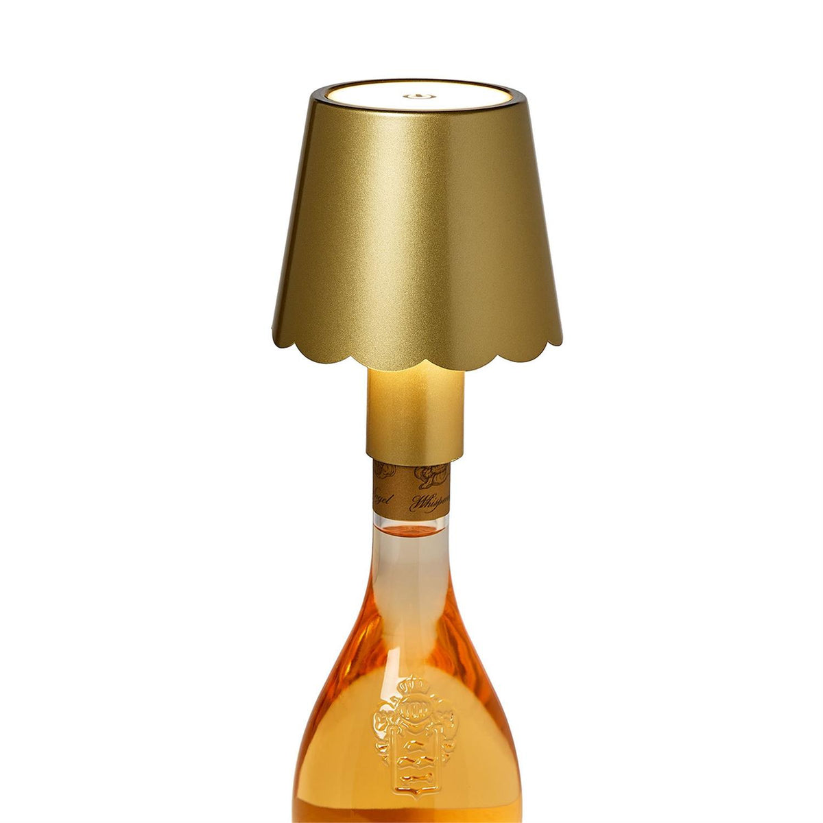 LED Touchable Gold Scalloped Lampshade Bottle Stopper