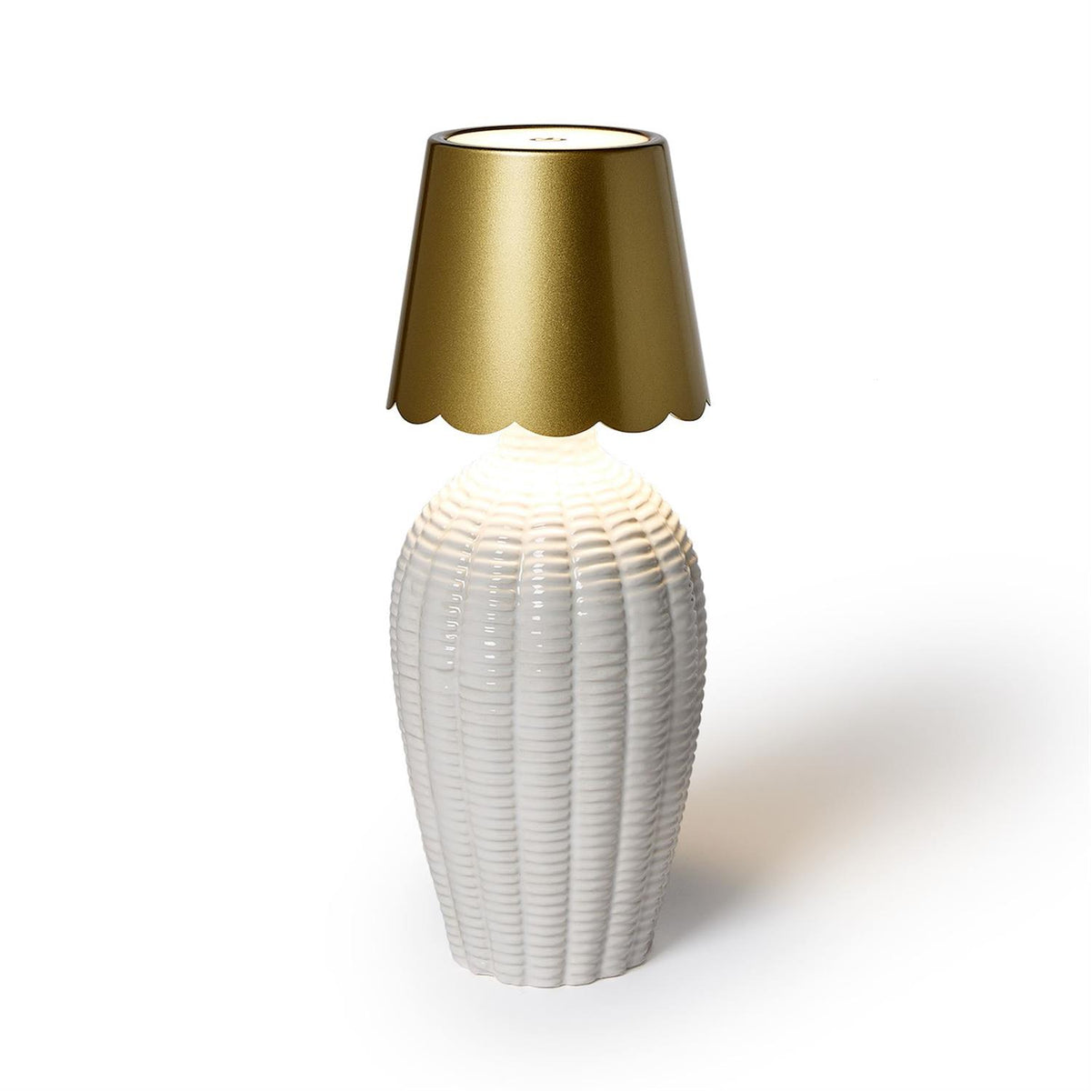 LED Touchable Gold Scalloped Lampshade Bottle Stopper