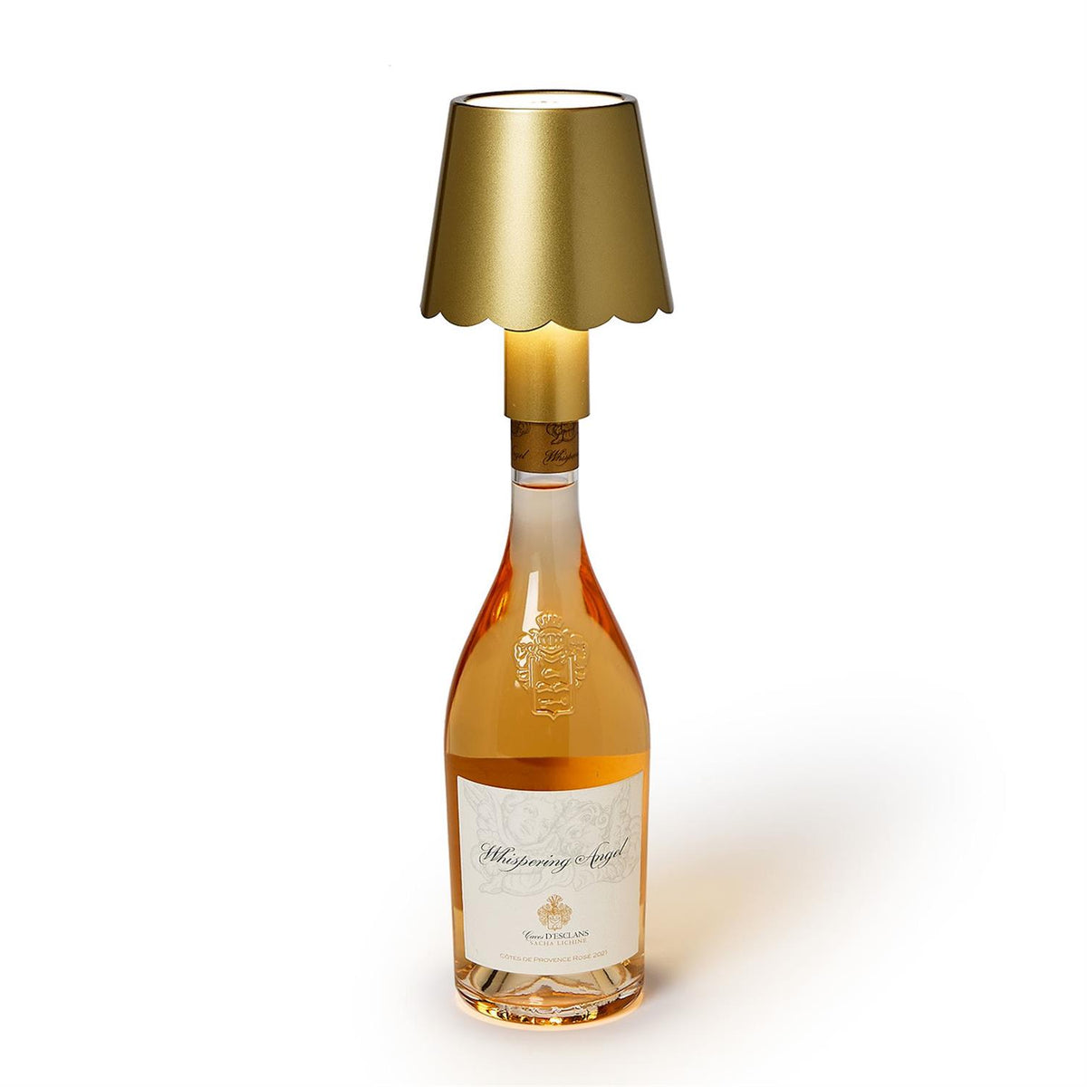 LED Touchable Gold Scalloped Lampshade Bottle Stopper