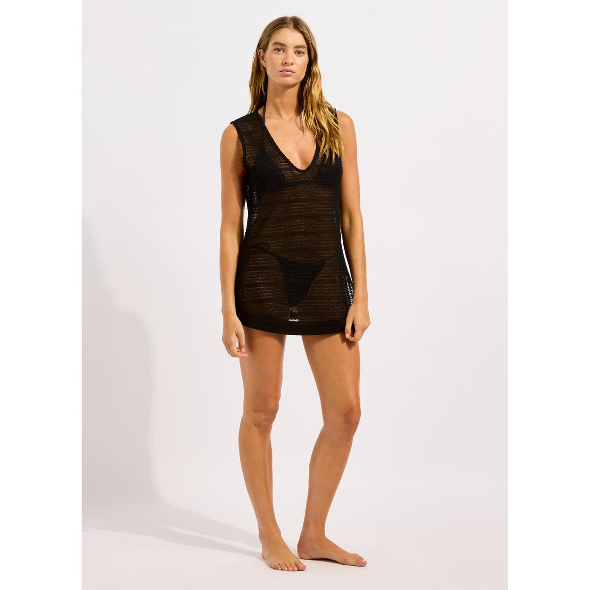 Beachedit Plunge Front Mesh Cover Up