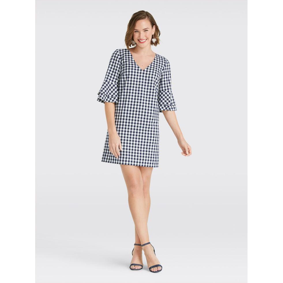 Gingham Bell Sleeve Dress