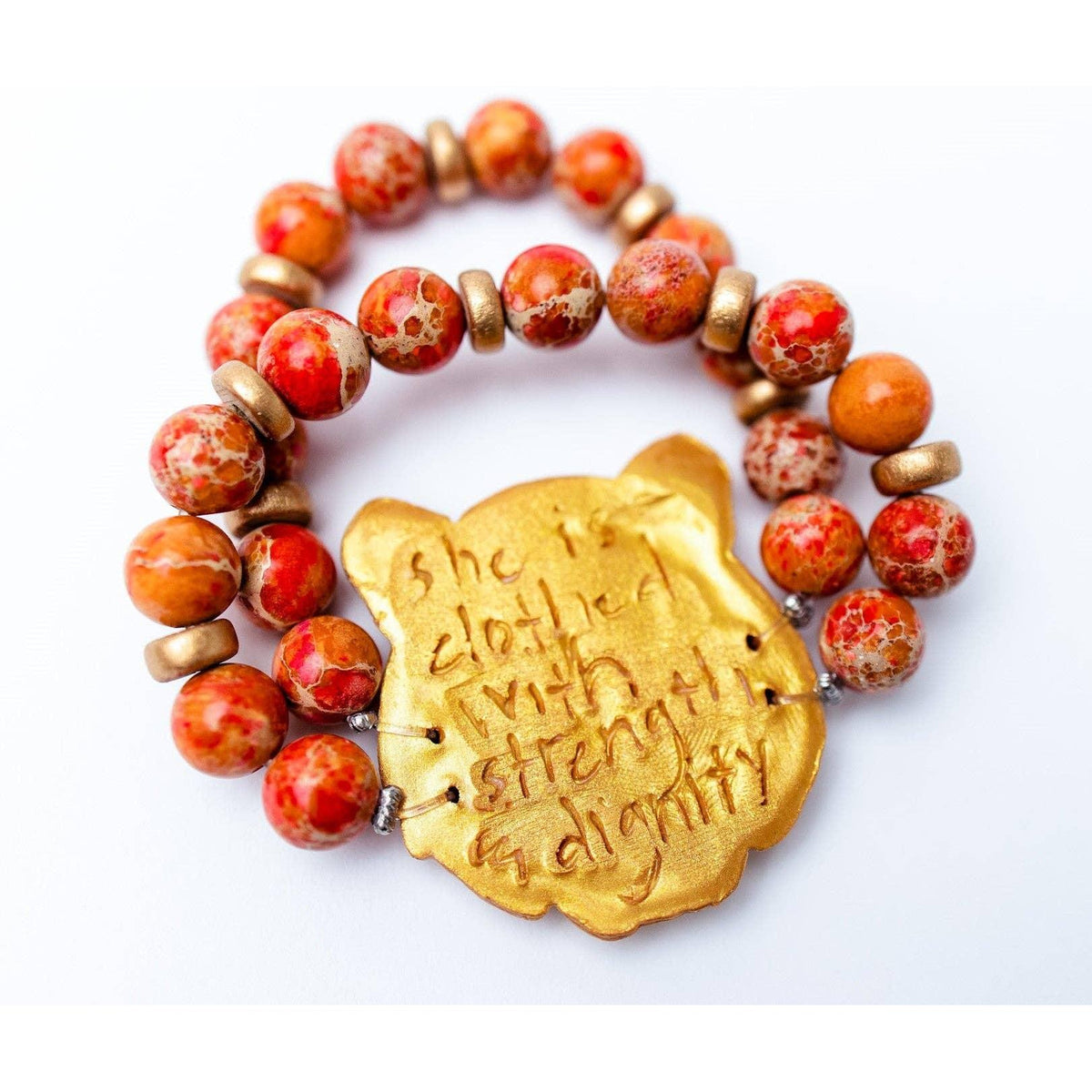 Orange Jasper Double Strand with Tiger Bracelet