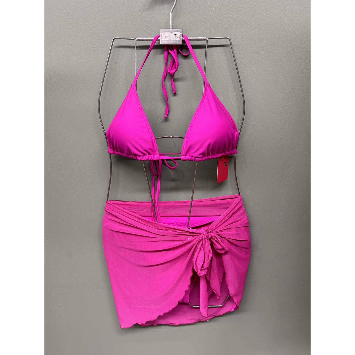 Solid Mesh Short Sarong Wrap