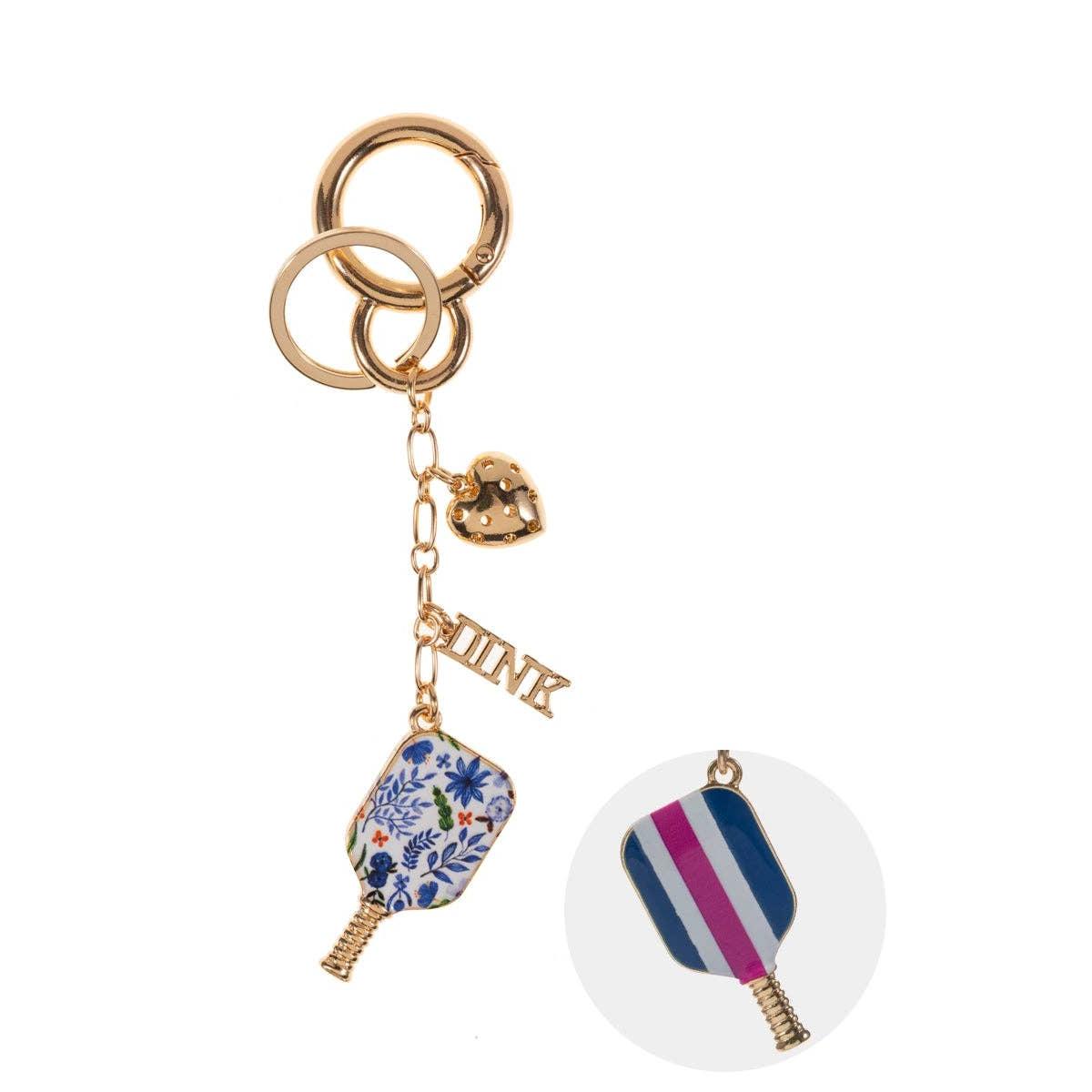 Sports Pickleball Enamel Bag Charm And Keychain