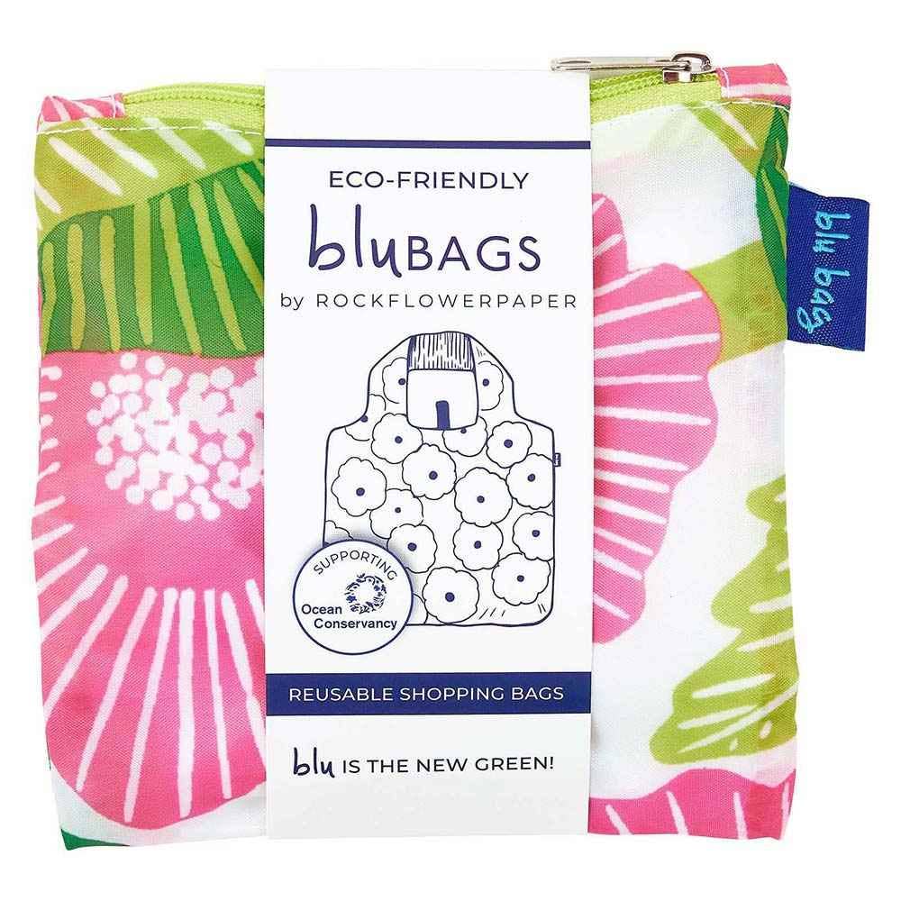 Poppy Papaver blu Bag Reusable Shopper Tote