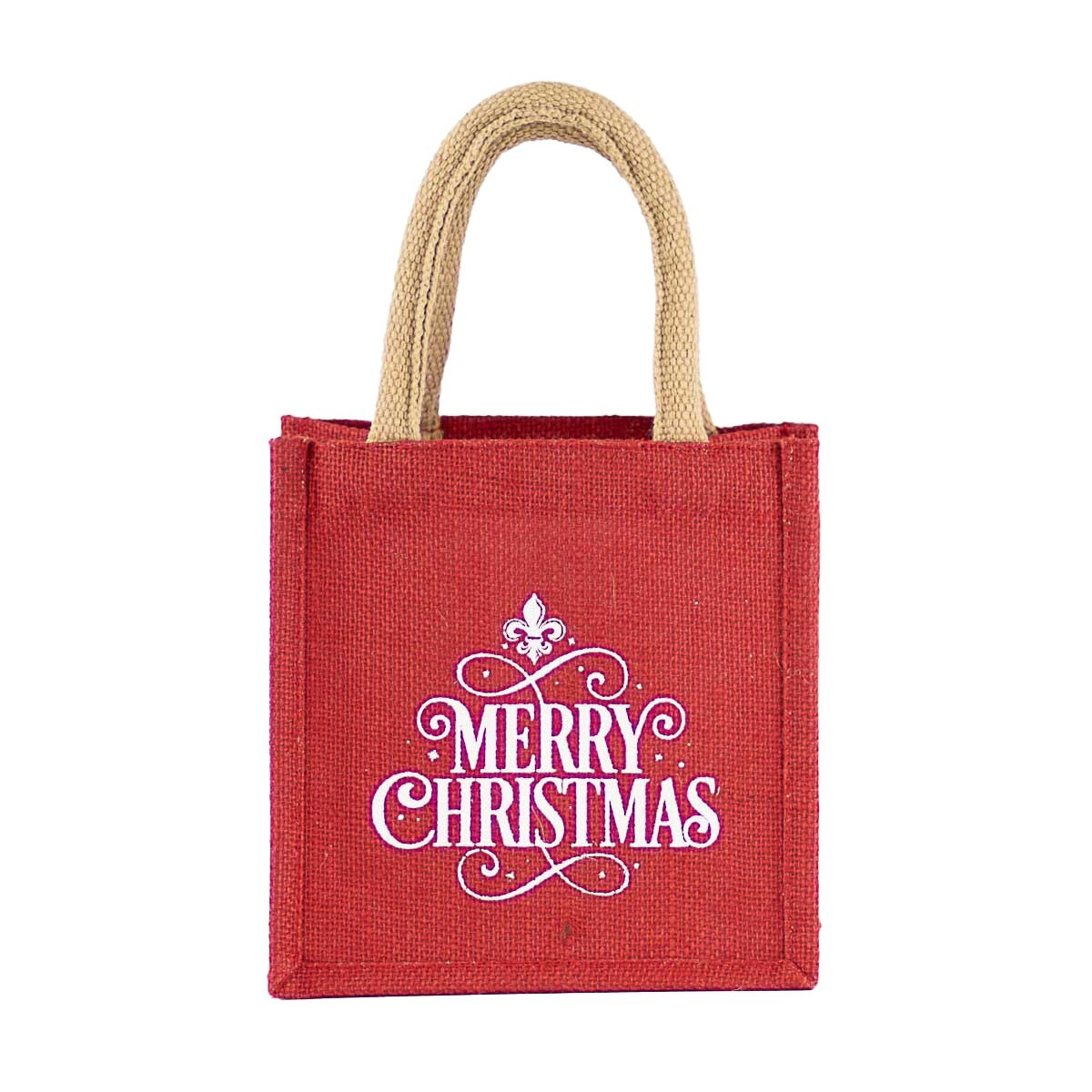 Petite Holiday Jute Gift Tote