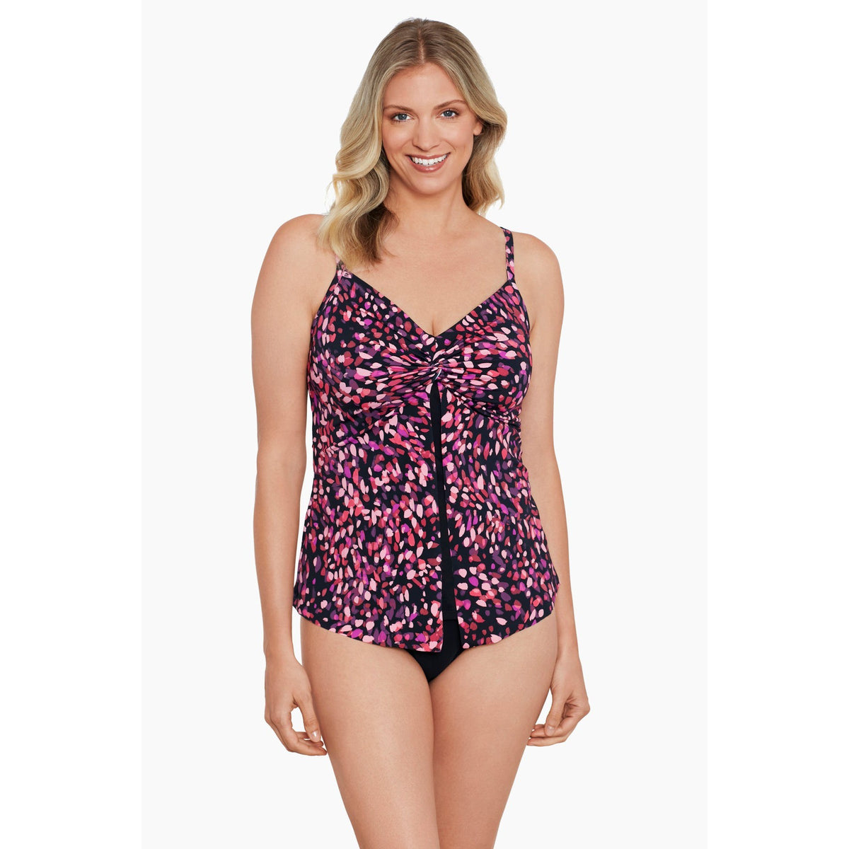 Abstract Dot Knotted Flyaway Tankini
