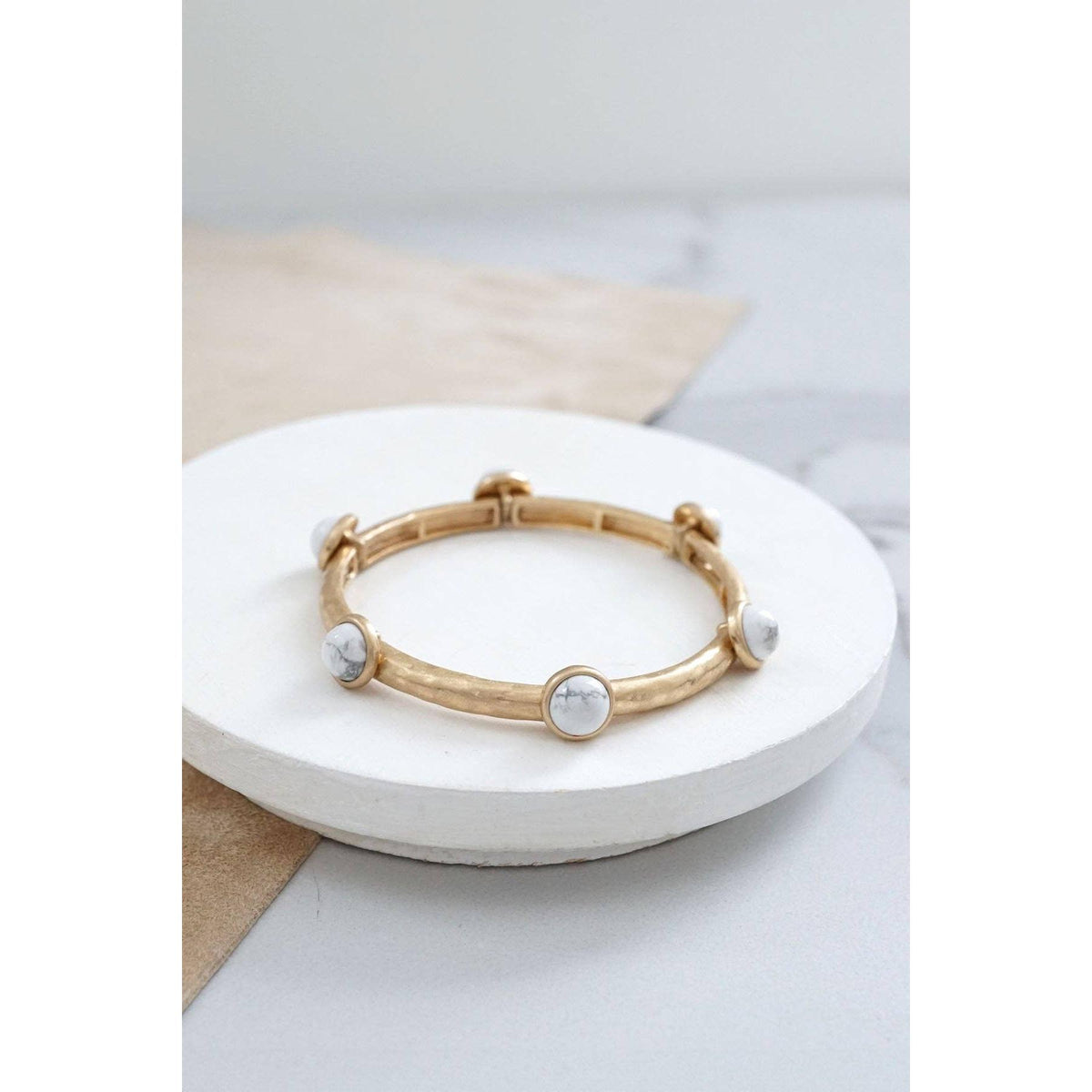 Jeweled Hammered Bangle