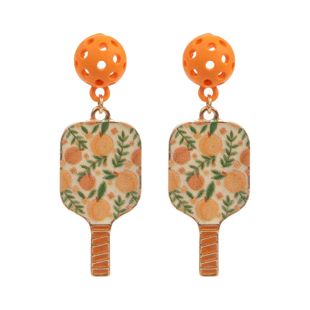 Sports Pickleball Enamel Titanium Post Earrings