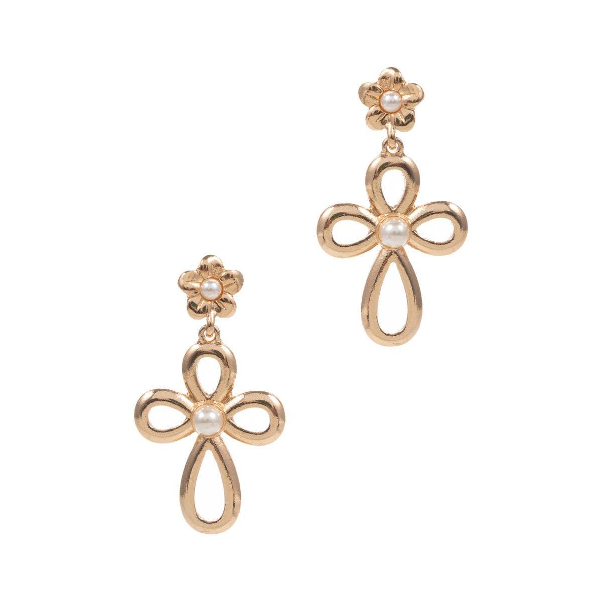 Cross Shaped Post Earrings