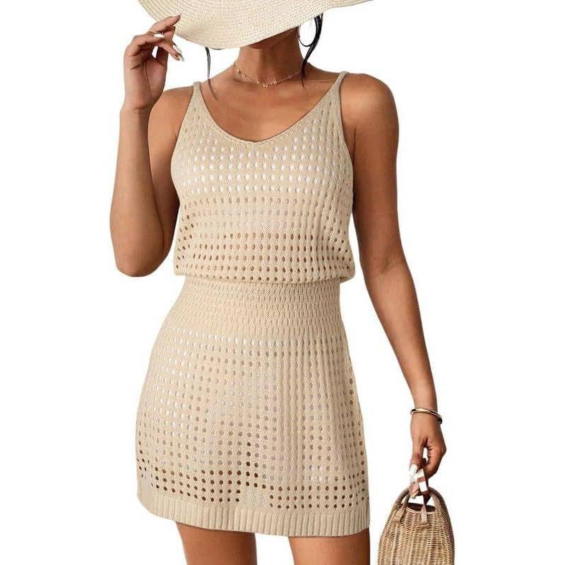 Sling Knit Beach Dress Apricot / L Sling Knit Beach Dress Apricot / L