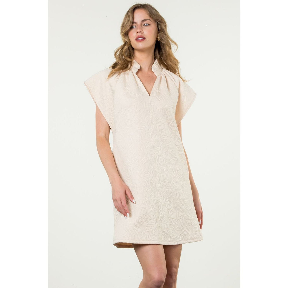 Short Sleeve Textured Dress